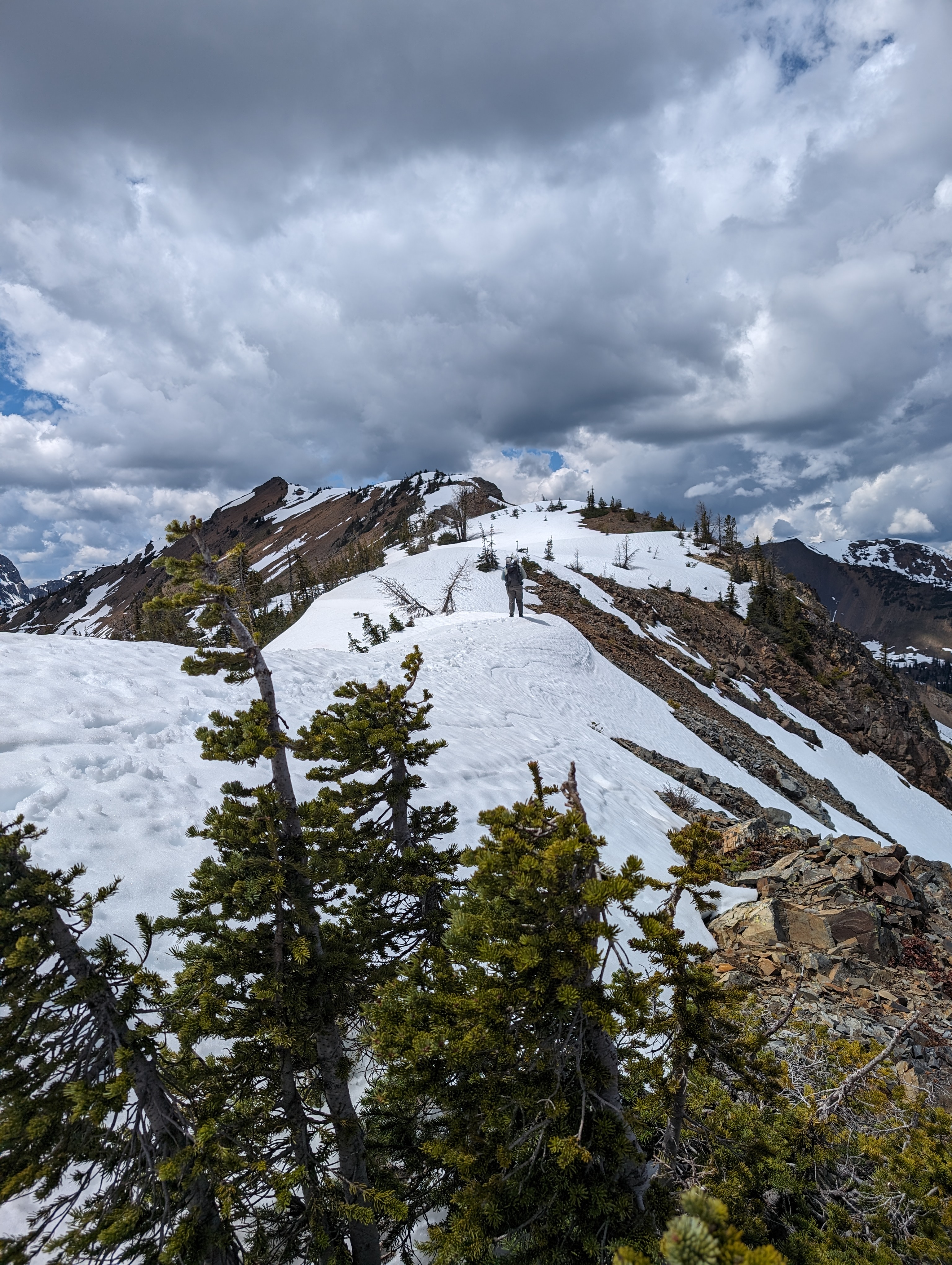 Crossing a mountain ridge